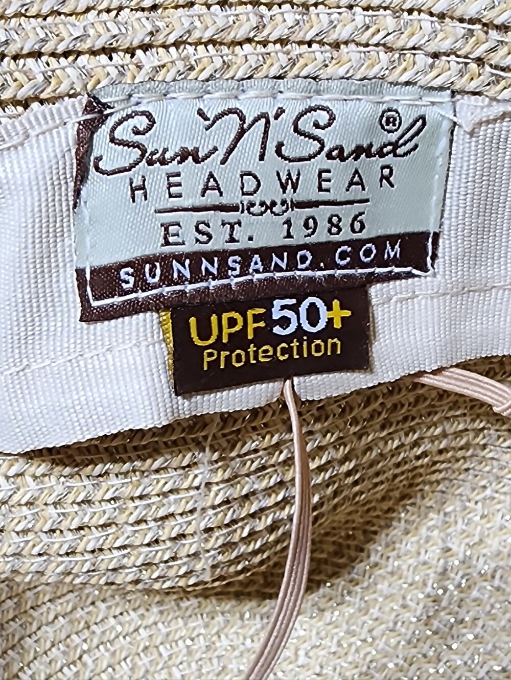 Sun N Sand Wide Brim Straw Hat White Bow UPF 50 - Picture 7 of 12